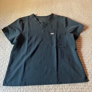 Figs Women’s Blue Grey Petite XL Catarina One-Pocket Scrub Top